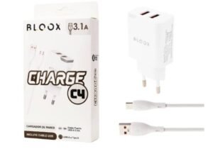 Cargador BLOOX 2 USB 3.1A + Cable Tipo C (BL-TCA-C4)